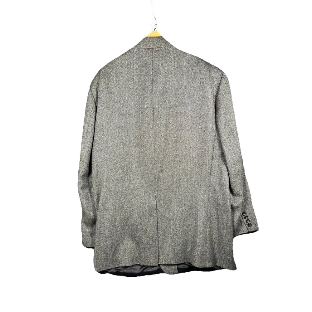 Alan Flusser Men's Grey Herringbone 100% Pure Lambswool Blazer Jacket‎ Size 48L - Picture 8 of 13